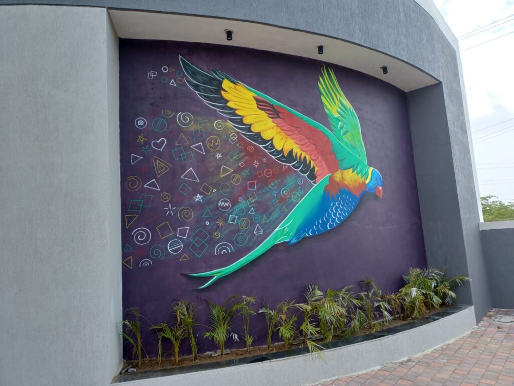 wall art painting of a bird
