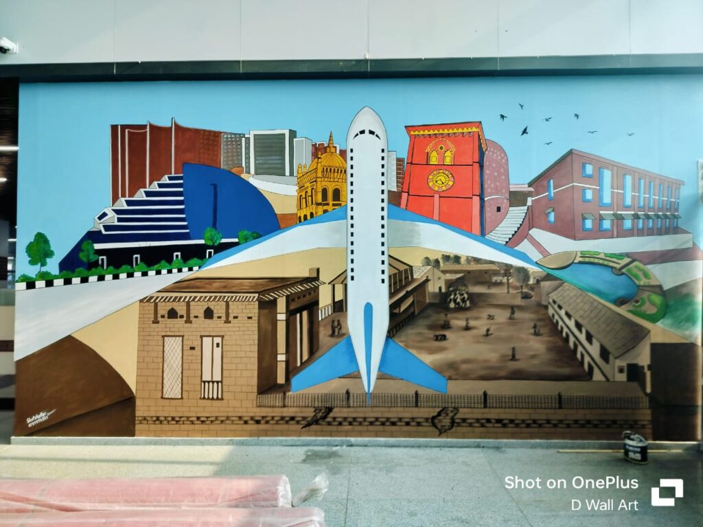 surat airport wall art painting 1