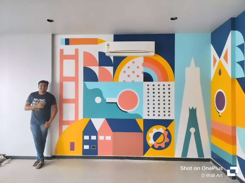 Geometric wall art painting for Aston homes 2