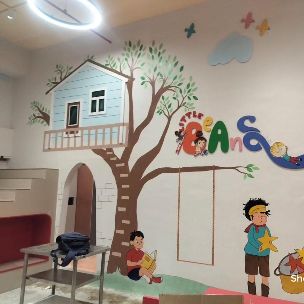 Little beans kids game zone wall painting 1