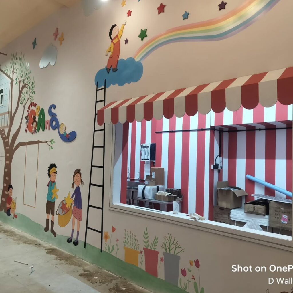 Little beans kids game zone wall painting 2